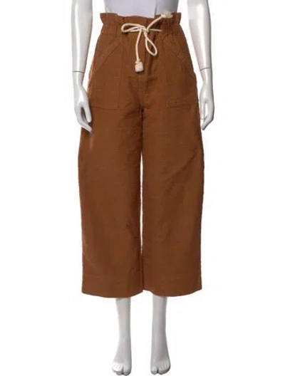 Pre-owned Sézane Wide Leg Pants In Brown