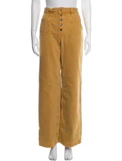Pre-owned Sézane Wide Leg Pants In Yellow