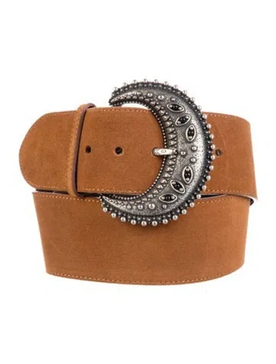 Pre-owned Sézane Wide Suede Belt In Brown