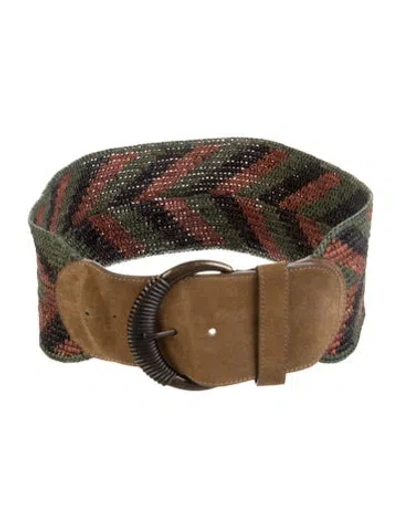 Pre-owned Sézane Wide Suede Waist Belt In Multi
