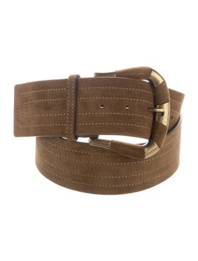 Pre-owned Sézane Wide Suede Waist Belt In Neutrals