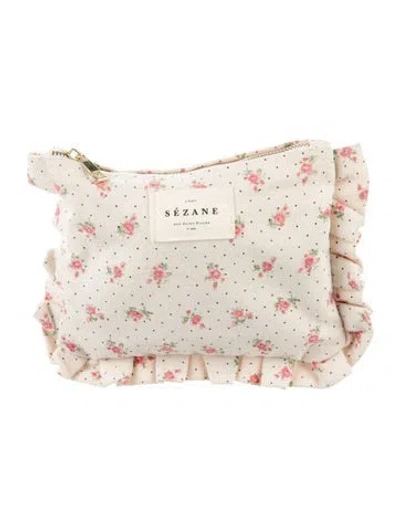 Pre-owned Sézane Women's Cotton Cosmetic Bag In Neutral