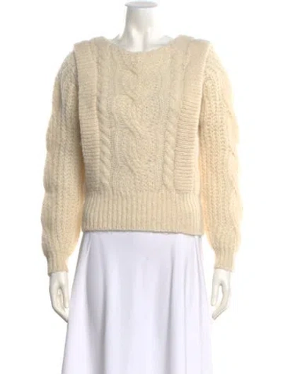 Pre-owned Sézane Wool Bateau Neckline Sweater In Neutral