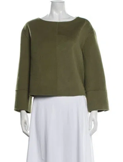 Pre-owned Sézane Wool Bateau Neckline Top In Green