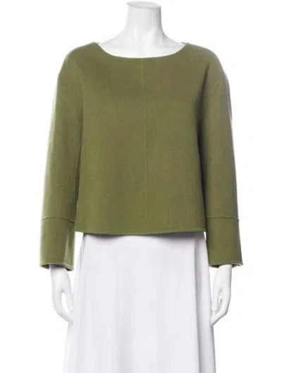 Pre-owned Sézane Wool Bateau Neckline Top In Green