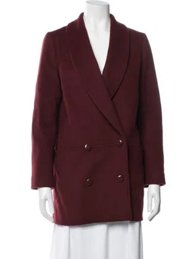 Pre-owned Sézane Wool Blazer In Burgundy
