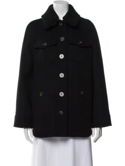 Pre-owned Sézane Wool Coat In Black