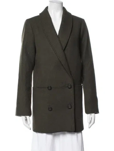 Pre-owned Sézane Wool Coat In Green