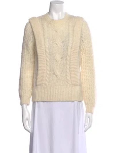Pre-owned Sézane Wool Crew Neck Sweater In Neutral