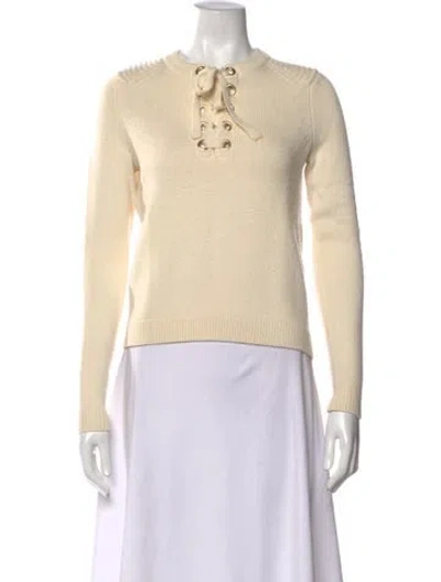 Pre-owned Sézane Wool Crew Neck Sweater In Neutrals