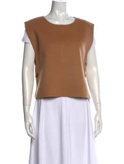 Pre-owned Sézane Wool Crew Neck Top In Brown