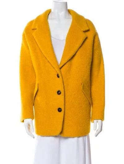 Pre-owned Sézane Wool Faux Fur Coat In Yellow