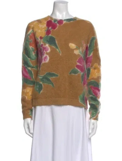 Pre-owned Sézane Wool Floral Print Sweater In Brown