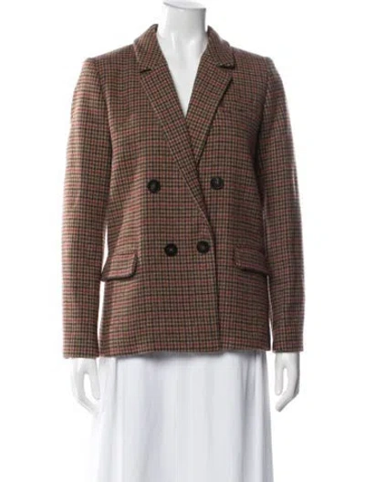 Pre-owned Sézane Wool Houndstooth Print Blazer In Multi