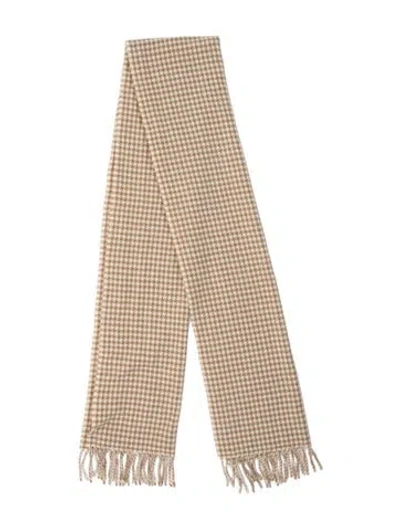 Pre-owned Sézane Wool Houndstooth Print Scarf W/ Tags In Neutrals