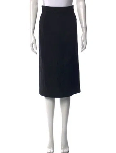 Pre-owned Sézane Wool Midi Length Skirt In Black