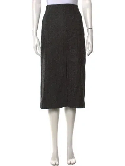 Pre-owned Sézane Wool Midi Length Skirt In Black