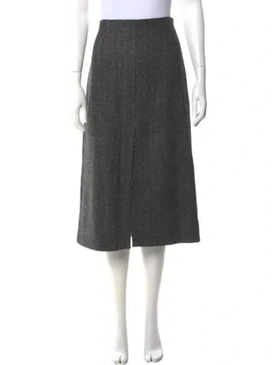 Pre-owned Sézane Wool Midi Length Skirt In Gray