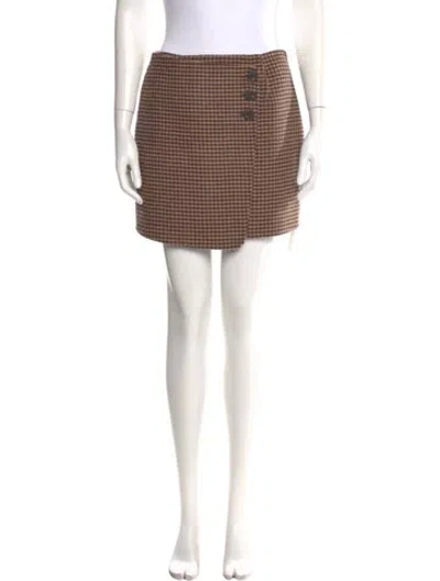 Pre-owned Sézane Wool Mini Skirt In Brown