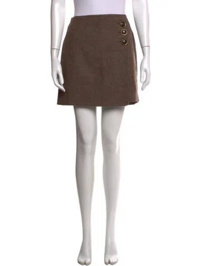 Pre-owned Sézane Wool Mini Skirt In Brown