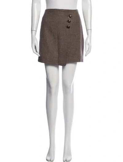 Pre-owned Sézane Wool Mini Skirt In Brown