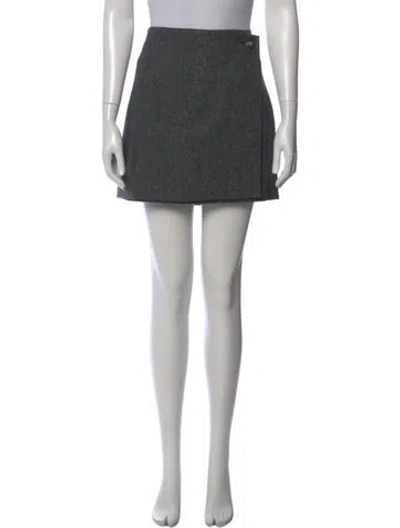 Pre-owned Sézane Wool Mini Skirt In Gray