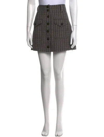 Pre-owned Sézane Wool Mini Skirt W/ Tags In Neutral