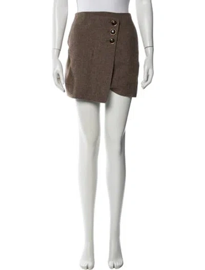 Pre-owned Sézane Wool Mini Skirt In White