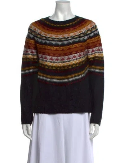 Pre-owned Sézane Wool Patterned Sweater In Black