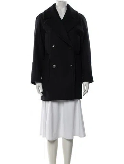 Pre-owned Sézane Wool Peacoat In Black