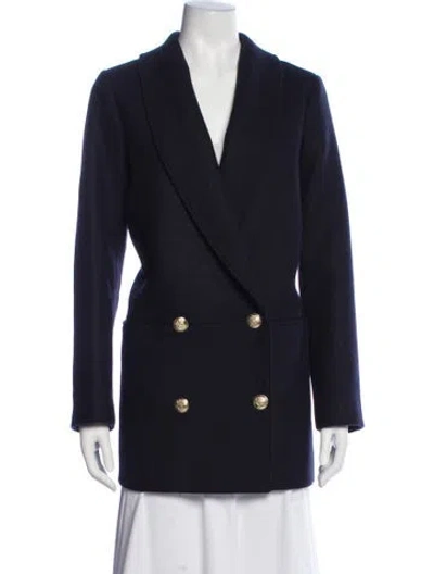 Pre-owned Sézane Wool Peacoat In Blue