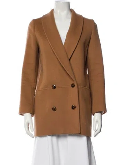 Pre-owned Sézane Wool Peacoat In Brown