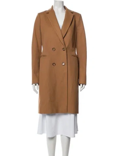 Pre-owned Sézane Wool Peacoat In Brown