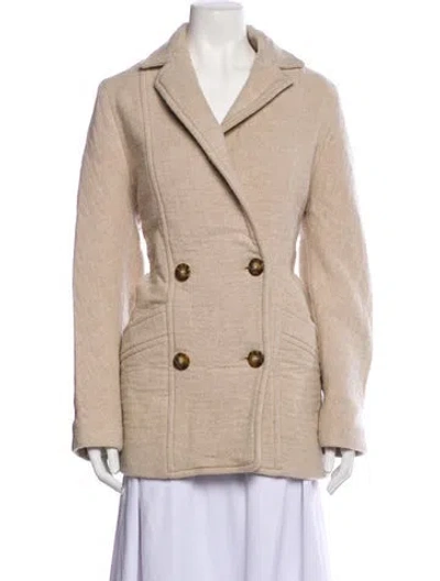 Pre-owned Sézane Wool Peacoat In Neutral
