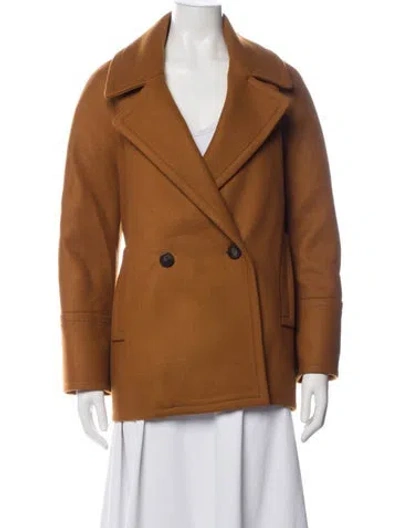 Pre-owned Sézane Wool Peacoat W/ Tags In Brown/orange