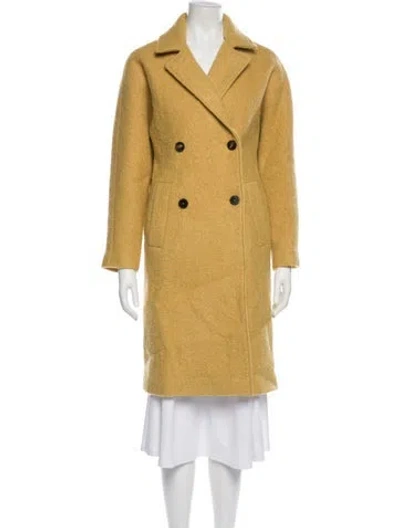 Pre-owned Sézane Wool Peacoat In Yellow