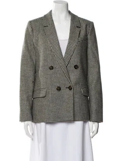 Pre-owned Sézane Wool Plaid Print Blazer In Multi