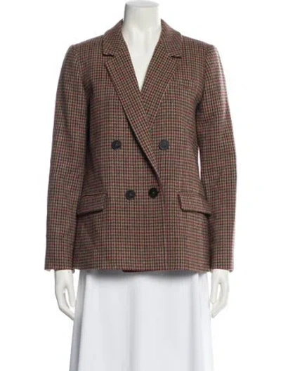 Pre-owned Sézane Wool Plaid Print Blazer In Multi