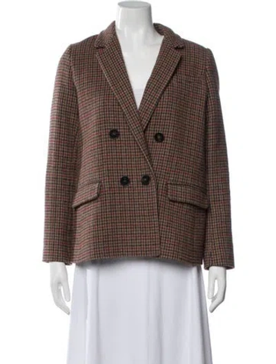 Pre-owned Sézane Wool Plaid Print Blazer In Multi