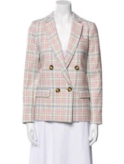 Pre-owned Sézane Wool Plaid Print Blazer In Neutral