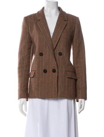 Pre-owned Sézane Wool Plaid Print Blazer In Neutral