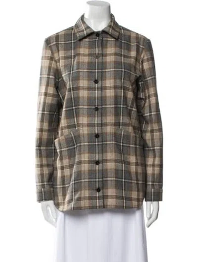 Pre-owned Sézane Wool Plaid Print Jacket In Multi