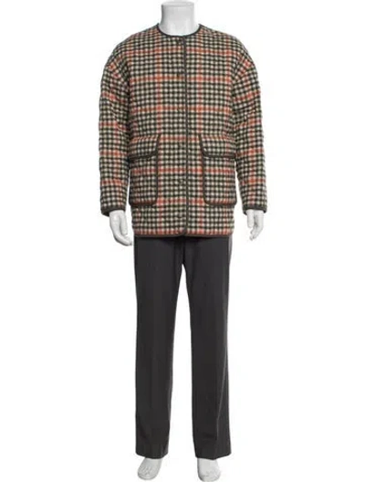 Pre-owned Sézane Wool Plaid Print Jacket In Multicolor