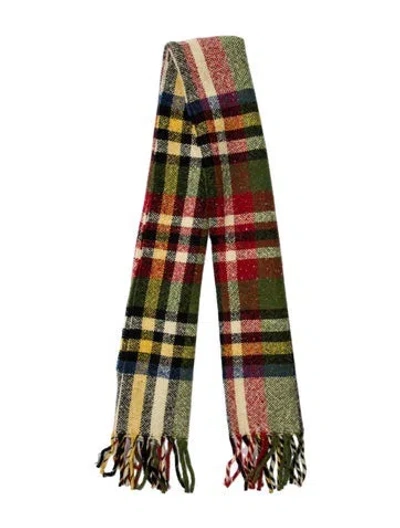 Pre-owned Sézane Wool Plaid Print Scarf W/ Tags In Neutral