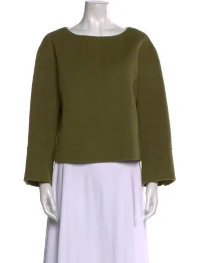 Pre-owned Sézane Wool Scoop Neck Sweatshirt In Green