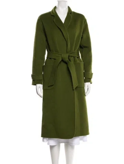 Pre-owned Sézane Wool Trench Coat In Green