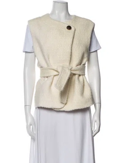 Pre-owned Sézane Wool Tweed Pattern Vest In Neutrals