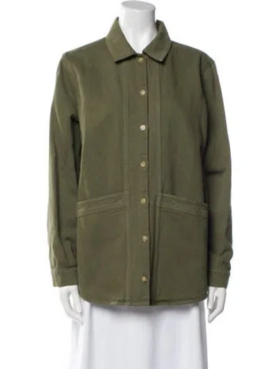 Pre-owned Sézane Wool Utility Jacket In Green