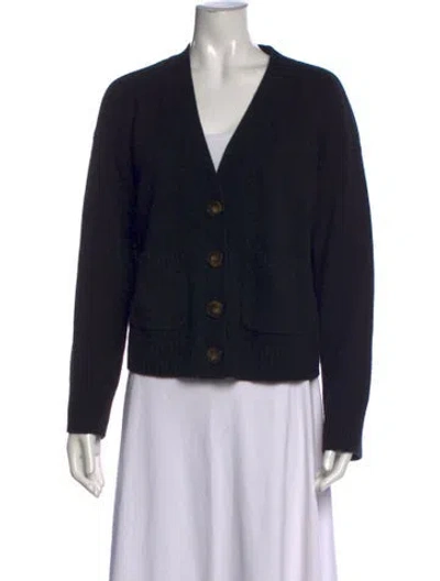 Pre-owned Sézane Wool V-neck Sweater In Black