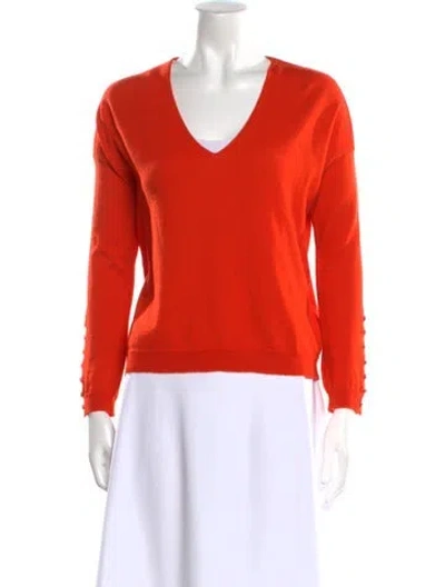 Pre-owned Sézane Wool V-neck Sweater In Orange